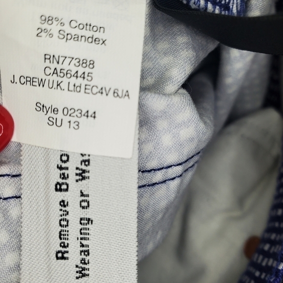 J. Crew Blue/White Checkered Toothpick Pants Sz 30 - Picture 10 of 10